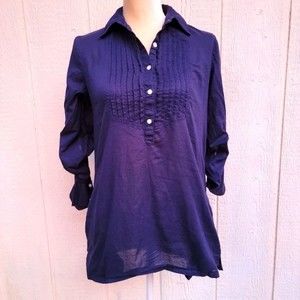 banana republic blue popover top size xs.